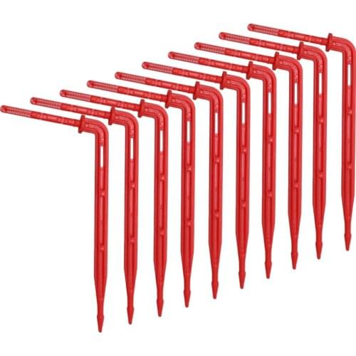 200/500/1000pcs 1/8'' Red Elbow Drippers Garden Micro Drip Irrigation Emitter 3/5mm Bending Arrow For Potted Greenhouse