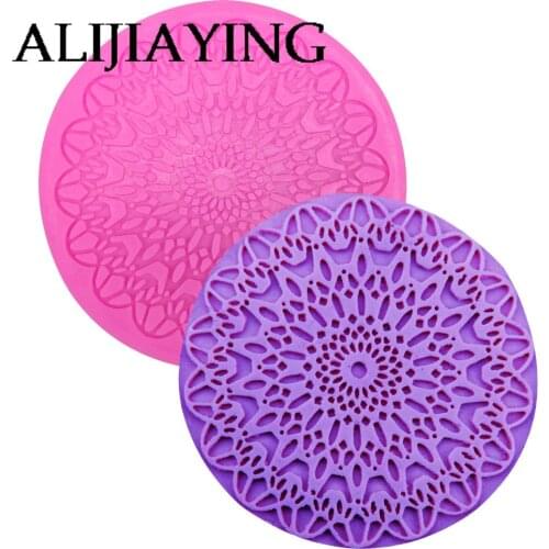 M0357 DIY Flower Patterns round Fondant lace Chocolate Moulds Silicone Mold Cake Decorating Tools Sugar Craft