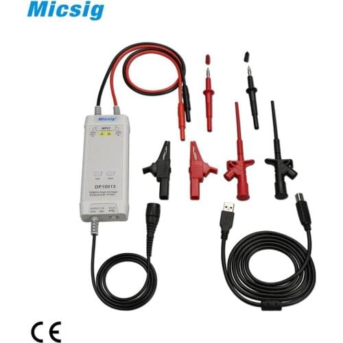 Micsig Oscilloscope 1300V 100MHz High Voltage Differential Probe DP10013 kit 3.5ns Rise Time 50X / 500X Attenuation Rate