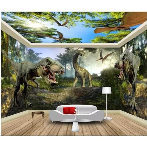 Custom mural 3d photo wallpaper Jurassic era dinosaur haunted theme house wall Home improvement room wallpaper for wall 3 d