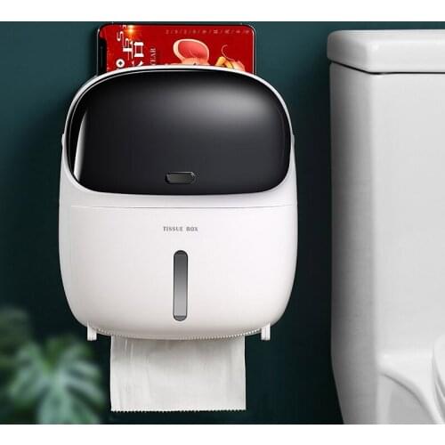 New Toilet Paper Holder Wall Mounted Storage Box Tray Plastic Paper Holder Dispenser Bathroom Accessories For Toilet Home