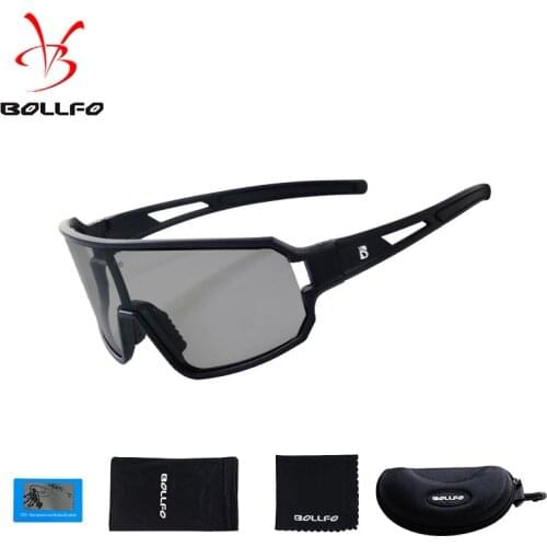 BOLLFO Polarized Cycling Glasses Road Bike Cycling Eyewear Cycling Photochromic Sunglasses Mountain Bicycle Cycling Goggles
