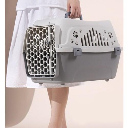 PP Material Portable Breathable Cat Air Box Carrier Box for Travel Pet Dog Transportation Box Cage Thickened Pressure-resistant