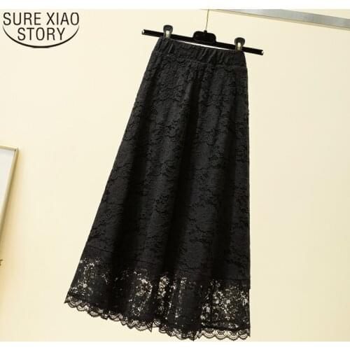 Plus Size Skirts Women Loose High Waist Loose Sexy Balck Long Skirt 2021 Summer New A- Line Midi Skirt for Women Skirts 9833