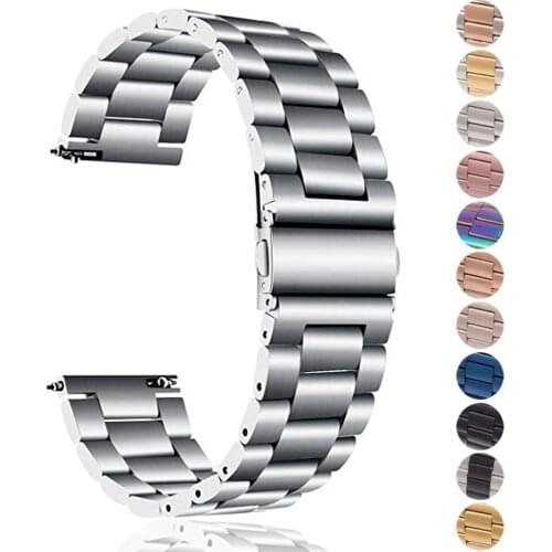 18mm 22mm 20mm 24mm Band For SAMSUNG Galaxy Watch 42 46mm galaxy watch 3 45mm 41mm Stainless Steel For Amazfit Bip GTR straps