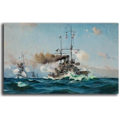 Coastal Defence Ship By Herman Gustav Sillen Canvas Painting Print Living Room Home Decor Modern Wall Art Oil Painting Poster