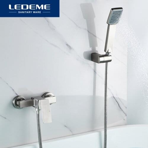 LEDEME Bathtub Faucet Stainless Steel Shower Single Handle Mixer Tap Hand Shower Bathroom Shower Faucets L72033