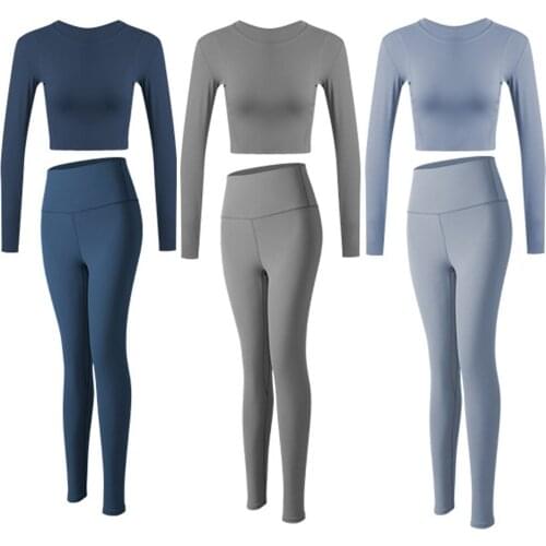 U-SHOT Seamless Women Yoga Sets Workout Sportswear Gym Clothing Fitness Long Sleeve Crop Top High Waist Leggings Sports Suits