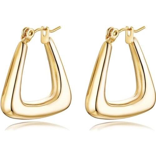 Vintage Geometric Hoop Earrings Gold Color Irregular Shape Circle Women Earring For Party