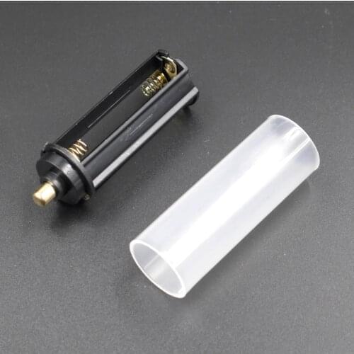 High quality 2 in 1 white casing 18650 battery sheath tube+ Plastic Battery Holder Case Box 3 AAA for Flashlight Torch Lamp