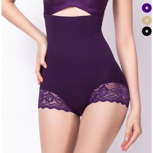 Explosion models no trace ladies high waist abdomen underwear postpartum ultra-thin breathable body shaping pants hips waist
