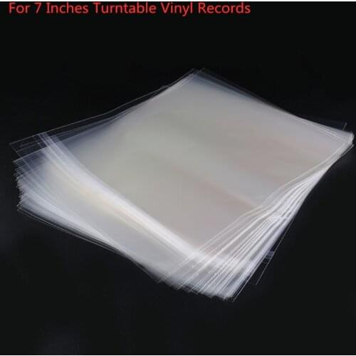 50PCS OPP Gel Record Protective Sleeves Self Adhesive Bag For 7 Inches Vinyl Records Turntable Accessories