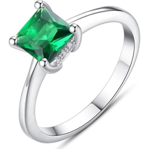 925 pure silver Zircon Rings For Women emerald Gemstone classic silver wholesale female Wedding Party Ring Fine Jewelry Gift