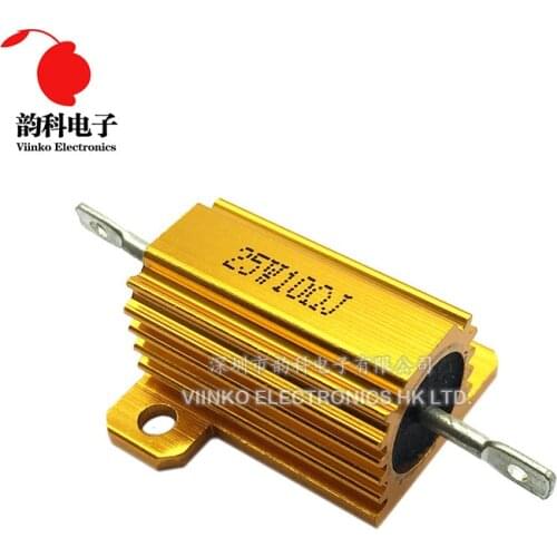 1PCS 10W 25W Aluminum Power Metal Shell Case Wirewound Resistor 0.01 ~ 30K 0.1 1 2 3 4 5 6 8 10 20 25 100 150 1K 10K ohm RX24