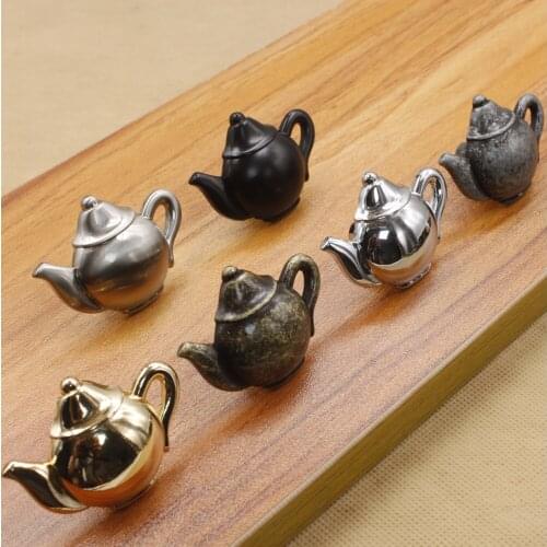 1PC Teapot Shaped Drawer Pulls Furniture Handles Antique Cabinet Knobs and Handles Cupboard Drawer Kitchen Handle Home Deco