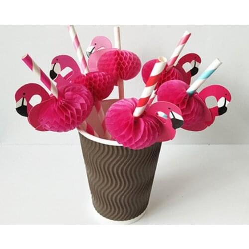 10 Ps/lot Funny Flamingo Paper Drinking Straws Bachelorette Party Birthday Party Decorations Rave Party Decoration Accessories.J