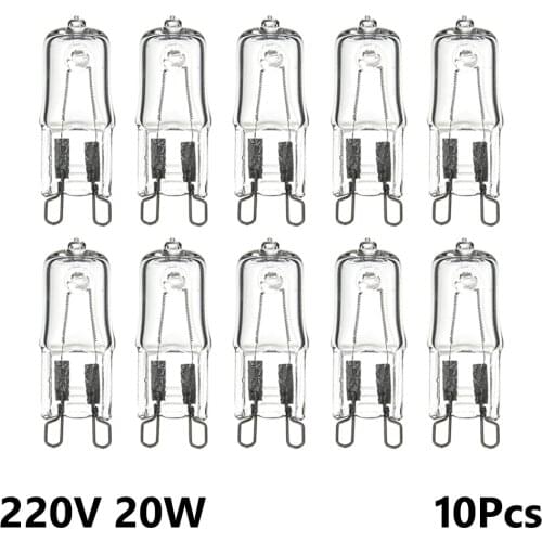10x 20W G9 Halogen Bulb Lamp Halogen Light For Wall Lamps Clear Glass Each 220V 2900K indoor lighting Super Bright Warm White