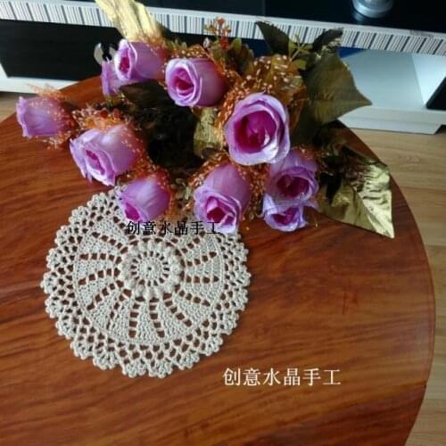 2016 new arrival free shipping cotton crochet lace doilies for wedding decoration 3D flower lace felt coaster for dinning table