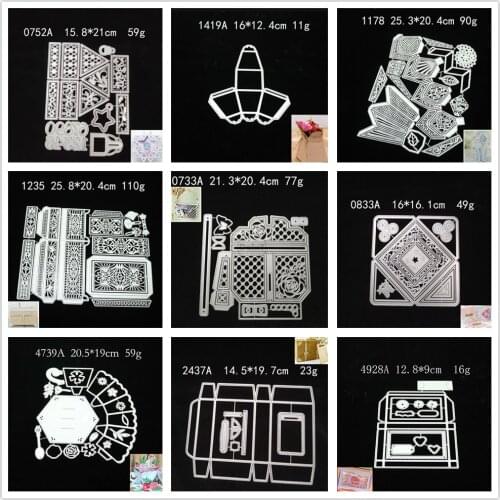 29 Styles) 2021 Gift Boxes Metal Cutting Dies DIY Scrapbooking Paper Photo Album Crafts Mould Cards Handbag Punch Stencils