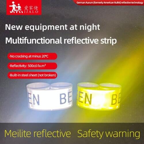 30CM Meilite 500 candle light BE SEEN BE SAFE Reflective Wristband slap band bracelets for bicycle riding running safety
