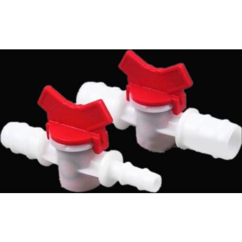 4mm 6mm 8mm 10mm 12mm 16mm 20mm Hose Barb Two Way Plastic Ball Valve Aquarium Garden Micro Irrigation Connector