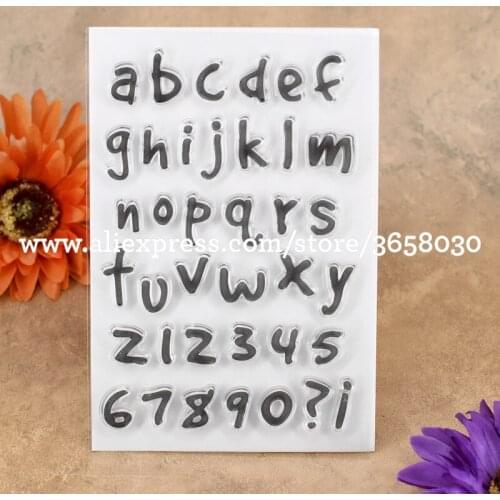 English Alphabet 0-9 Numbers Scrapbook DIY photo cards account rubber stamp clear stamp transparent stamp 10x15cm 80526101