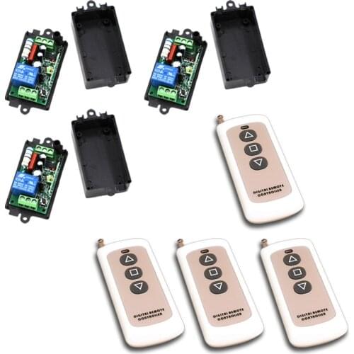 Wireless Remote Control Switch RF Wireless Remote Switch 1CH 10A Relay AC 110V Receiver Teleswitch With 3 button Transmitter