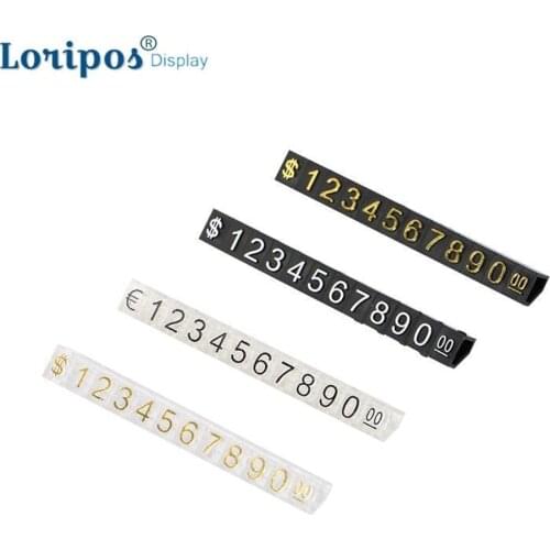 Large Combined Price Tag Dollar Euro, Snap Number Digit Cubes Stick Clothes Phone Laptop Jewelry Showcase Counter Display Sign