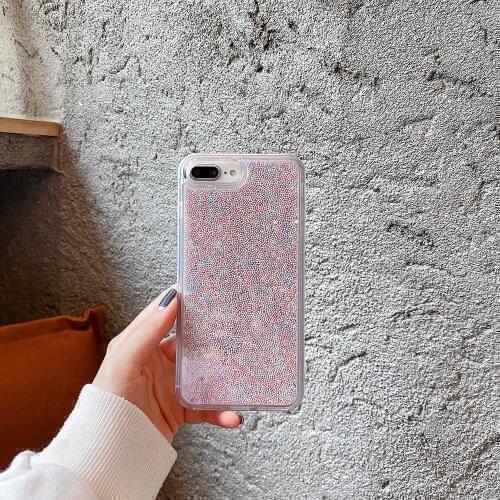 Glitter Bead Liquid Quicksand Phone Case for IPhone 11 12 Mini Pro Max Cover for IPhone X XR XS Max 7 8 Plus 11 Case Funda Coque