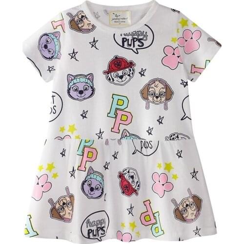 Infant Dress Cotton Cartoon Print Party Dress For Kids Girl Round Neck Short Sleeve Toddler Girl Dresses 2019 Summer Girls Dress