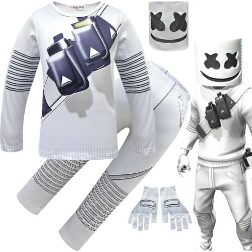 DJ Rock Music Kids Cosplay Costume Boys Marshmellosing Sweatshirt Suits Halloween Party Costume DJ Cotton Candy Girls Xmas Set