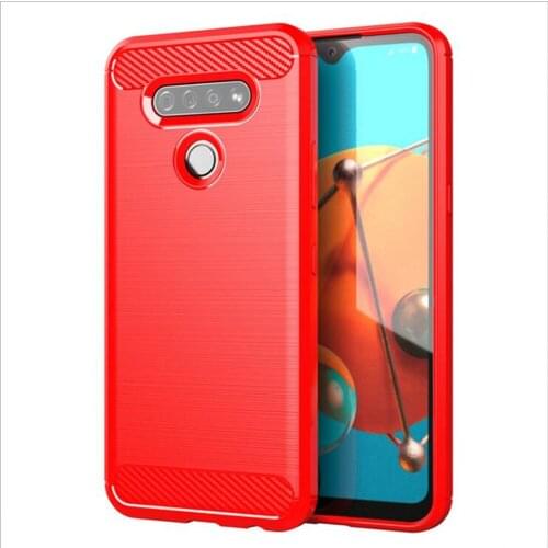 For LG K51 Case Soft Carbon Fiber Phone Case For LG K51 Shockproof Full Protection Silicone Bumper