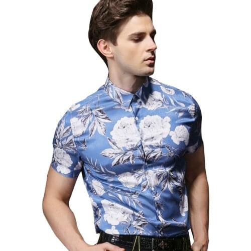 Fanzhuan Free Shipping New mans fashion male man Designer brand suit shirt 2018 summer product retro print short-sleeved 822010
