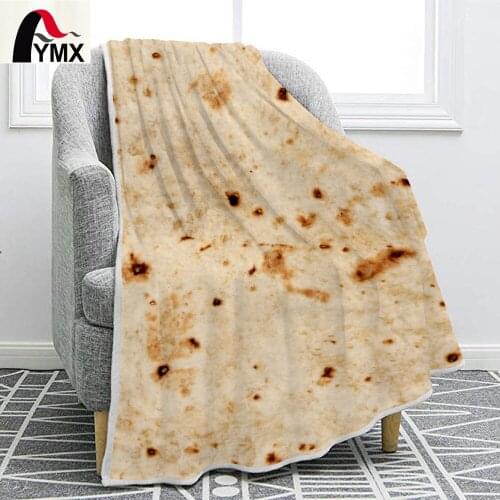 FYMX Mexican Tortilla Flannel Blanket Printing Interesting Creative Soft and Comfortable Funny Blankets For Bed Sofa