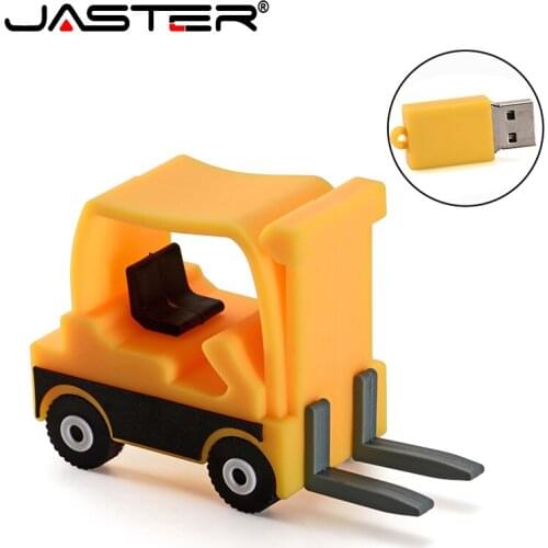 JASTER cartoon type 64GB flash drive USB2.0 version 4GB 8GB 16GB 32GB 64GB 128GB exquisite small yellow forklift U disk