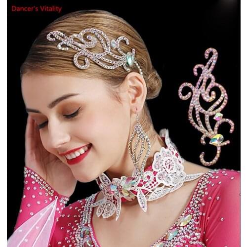 Belly Dance Latin Dance Ballroom Dance Headdress Handmade Cowhide Bottom Luxury Dance Headdress