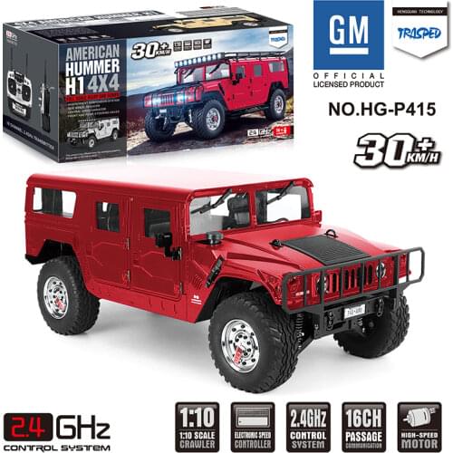 HG 1/10 RC 4*4 U.S. Model Vehicle Civilian Hummer Car Servo ESC Motor Radio P415 TH17225-SMT2