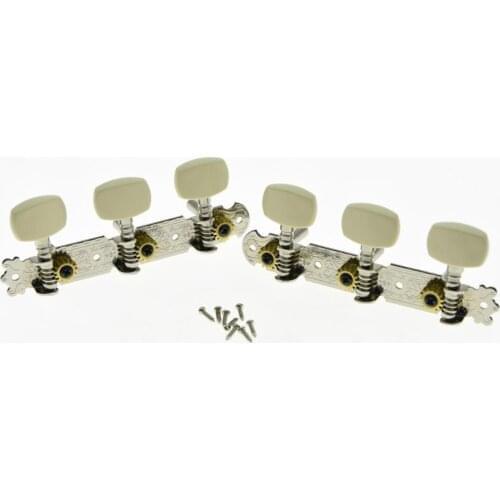 KAISH Nickel Classical Guitar Tuners Acoustic Tuning Keys Pegs w/ 1 Hole Metal Shafts