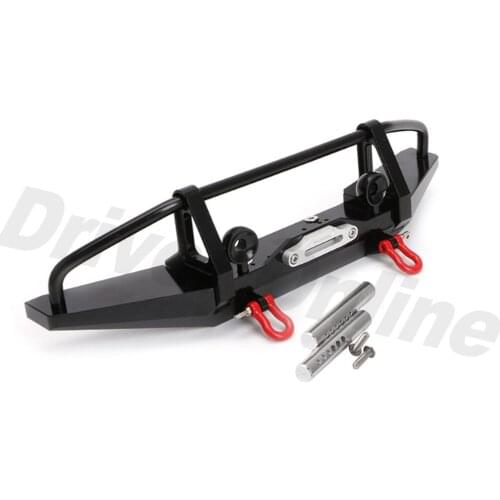 Metal Front Bumper With LED lights and Trailer shackle for 1/10 RC Crawler Car Axial SCX10 Traxxas TRX4 CC01 D90 Upgrade Parts