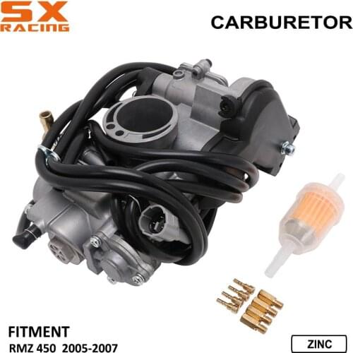 Motorcycles Sliver Aluminum Carburetor Carburador With Power Jet Dirt Bike For Suzuki RMZ450 2005 2006 2007