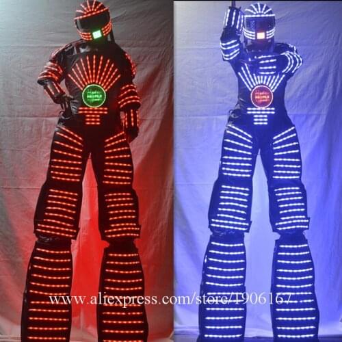 Stilts Walker RGB LED Lights Dancer Costume Colorful Led Robot Men Suit Performance Electronic Music Festival DJ Show Clothes