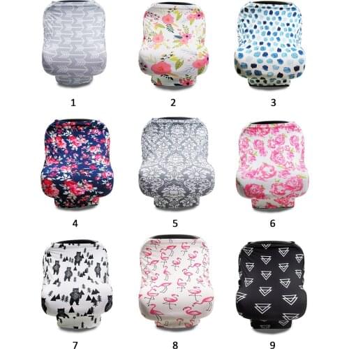 9 colors Baby Car Seat Cover Unisex Lightweight and Breathable Canopy 100% Cotton Fits Standard Newborn Carseats Protecting
