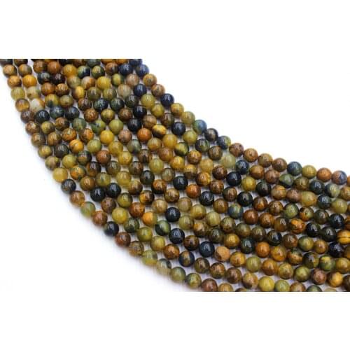 Natural Tiger Quartz Pietersite Round Loose Beads Strand 4/6/8/10MM For Jewelry DIY Making Necklace Bracelet