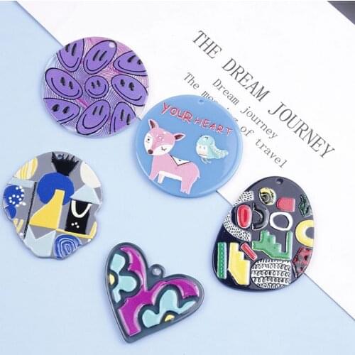 New style 30pcs/lot Retro Relief pattern effect cartoonhearts/rounds/irregular shape acrylic beads diy jewelry accessory