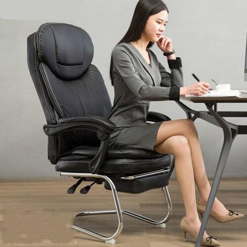 Modern Simple Style Stable Arched Computer Chair Reclining with Footrest Office Chair Multifunction Massage Chair Meeting Chair