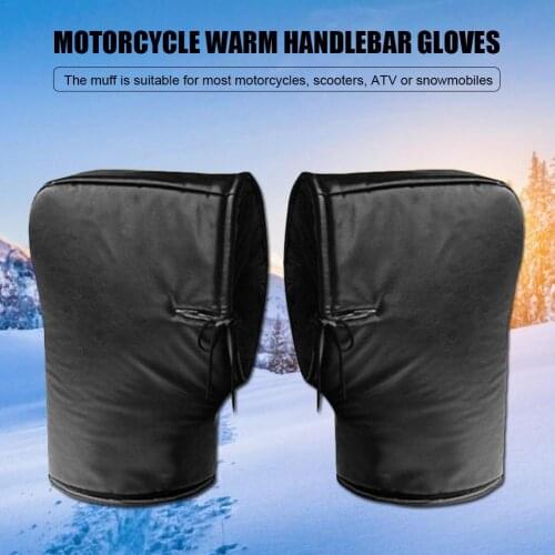 1 Pair Of Waterproof Motorcycle Grip Gloves Handlebar Muff Winter Warmer Thermal Cover Gloves Waterproof Windproof