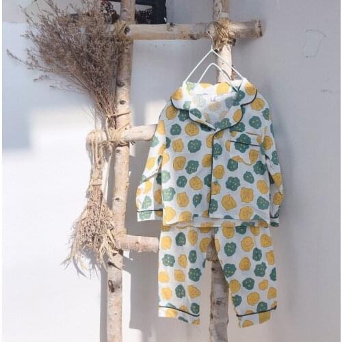 2 3 4 5 6 Y Baby Girls Pyjamas Sets Cotton Korean Cartoon Long Sleeves Top Pants Sleepwear Spring Autumn Homewear Kids Nightwear