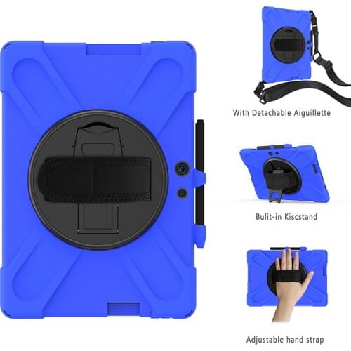 Durable Case with Kickstand and Shoulder Strap for Surface Pro X 13.0 Kids Safe Shockproof Protective Cover+Pen