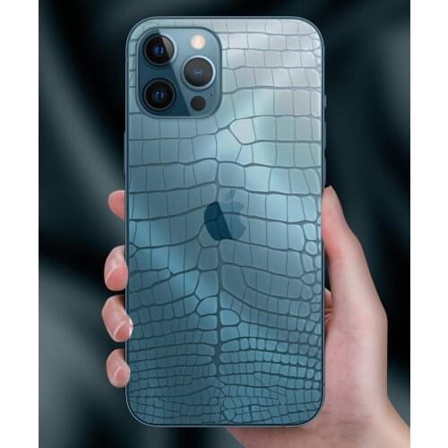 Clear Crocodile Skin Pattern Back Screen Protector For iPhone 12 Mini 11 Pro XS X Max 8 7 Plus SE 2020 Rear Protective Film
