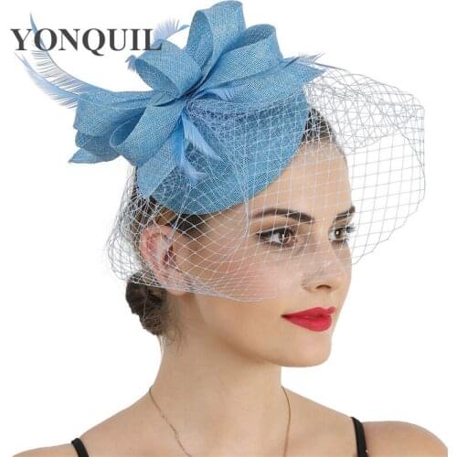 Bride New Wedding Mesh Fascinator Hat Veilling Millinery Cap Fashion New Women Fascinating Hair Accessories Lady Mesh Headpiece